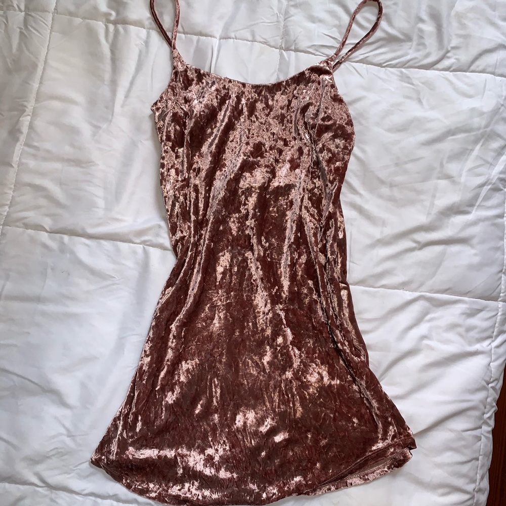 Velvet Pink Mini Dress